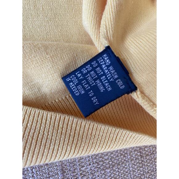POLO RALPH LAUREN V-neck Pima Cotton Lightweight Yellow Sweater M - Picture 5 of 7
